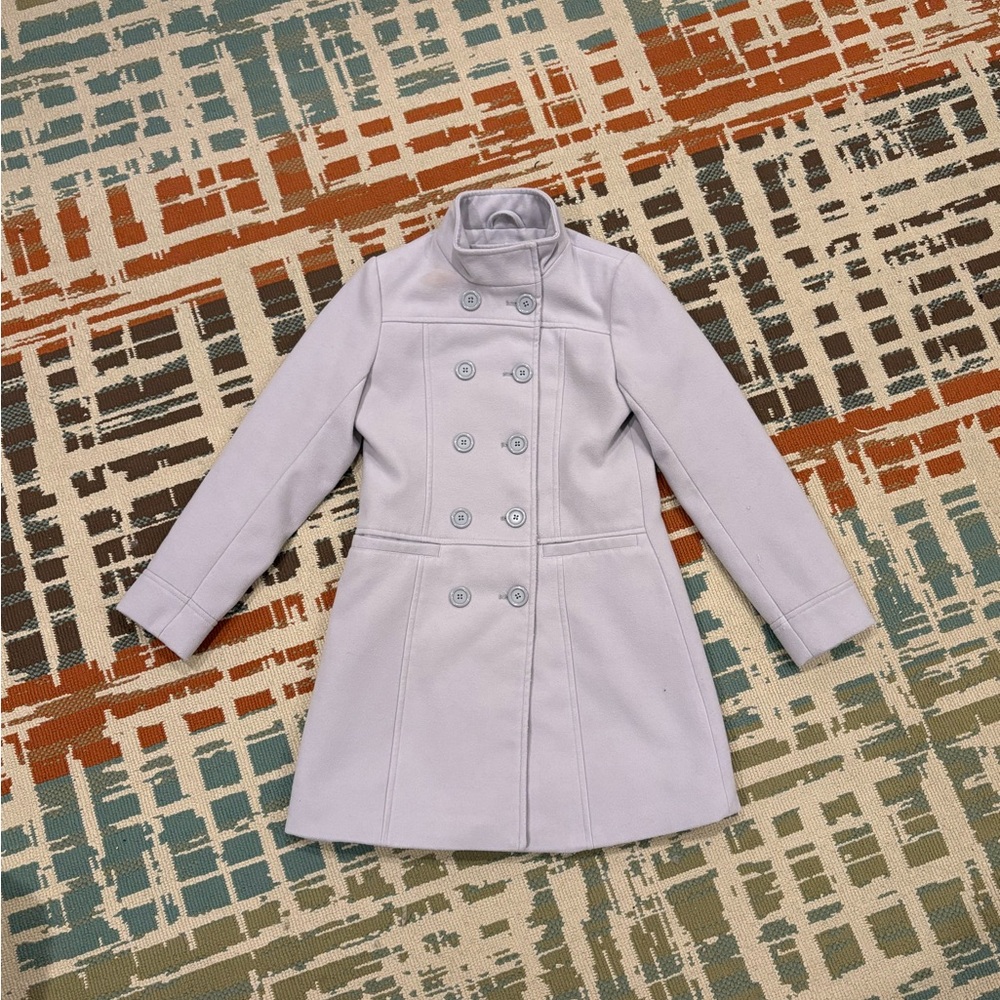 Kids Girl Double-Breasted Gray Coat
